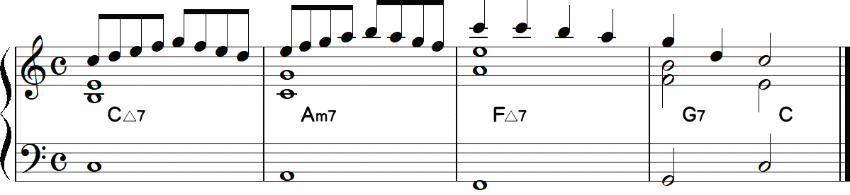 F△7へのセカンダリードミナントなし4小節