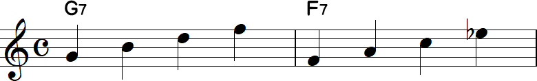 ドミナントセブンスコードネームの2小節