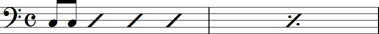 拍と小節の省略記号2小節