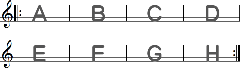 リピート記号1の8小節