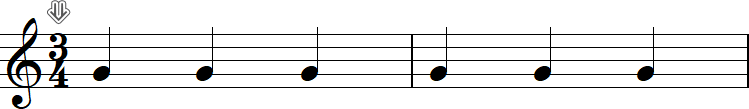 4分の3拍子（よんぶんのさんびょうし）の小節