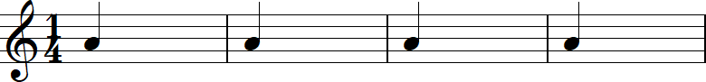 4分の1拍子の4小節