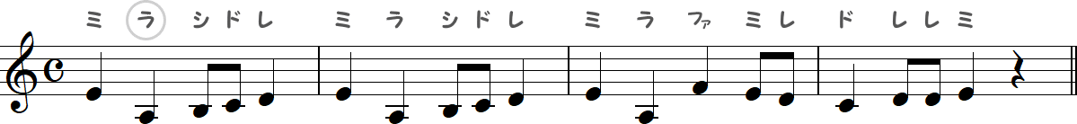 ドナドナ（イ短調）の4小節