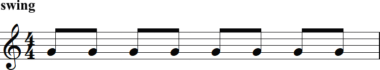 スウィングの8分音符の小節