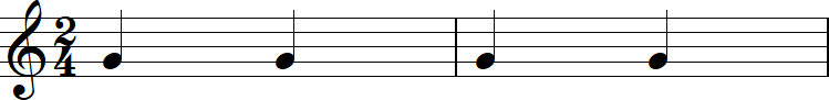 4分の2拍子（よんぶんのにびょうし）の小節