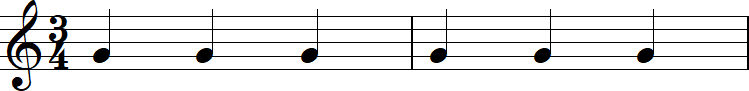 4分の3拍子（よんぶんのさんびょうし）の小節