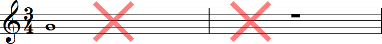 4分の3拍子（よんぶんのさんびょうし）の2小節